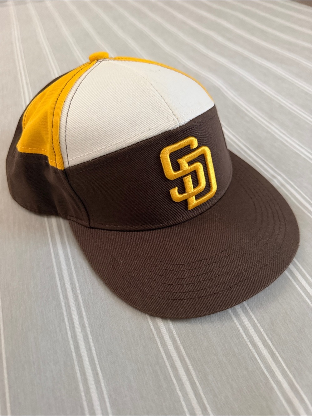 San Diego Padres Adult Panel Cap in Brown, White & Yellow